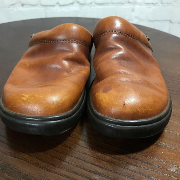 TIMBERLAND cognac leather clogs size 6 - Picture 7 of 8